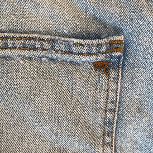 Madewell Rigid Denim A-Line Skirt Cut Out Edition Raw Hem Size 27 - Picture 7 of 11